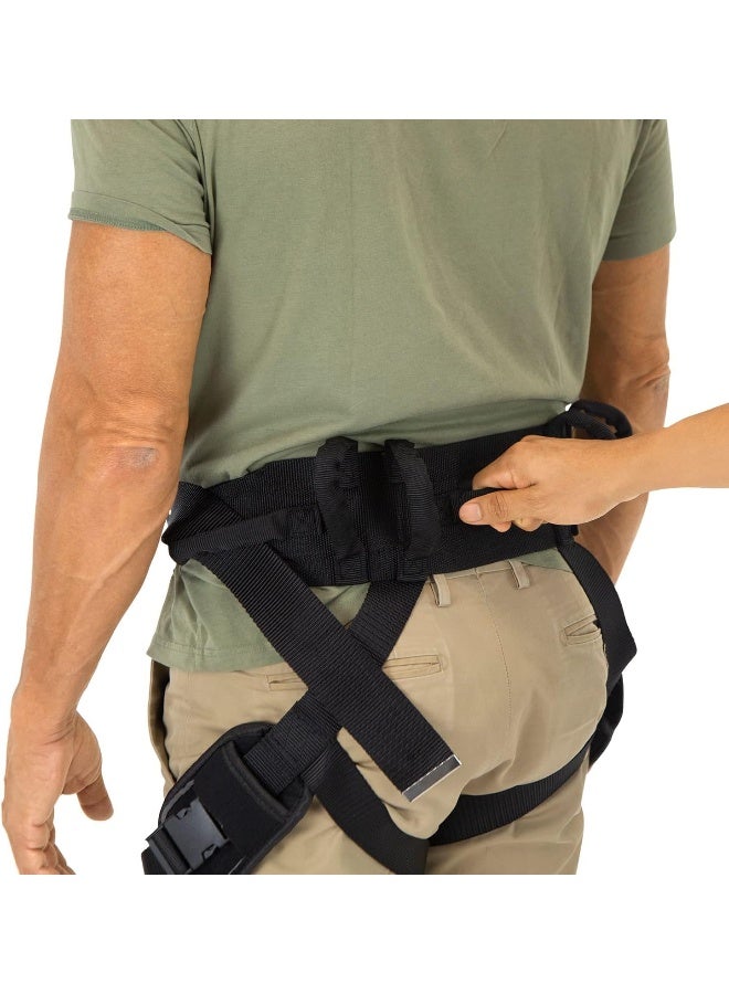 Vive Heavy Duty Transfer Belt with Leg Straps - Quick Release Gait Belts for Seniors - Adjustable Bed, Walk and Stand Assist Aid with Handles - Physical Therapy Mobility Aid for Elderly (Black) - Image 1