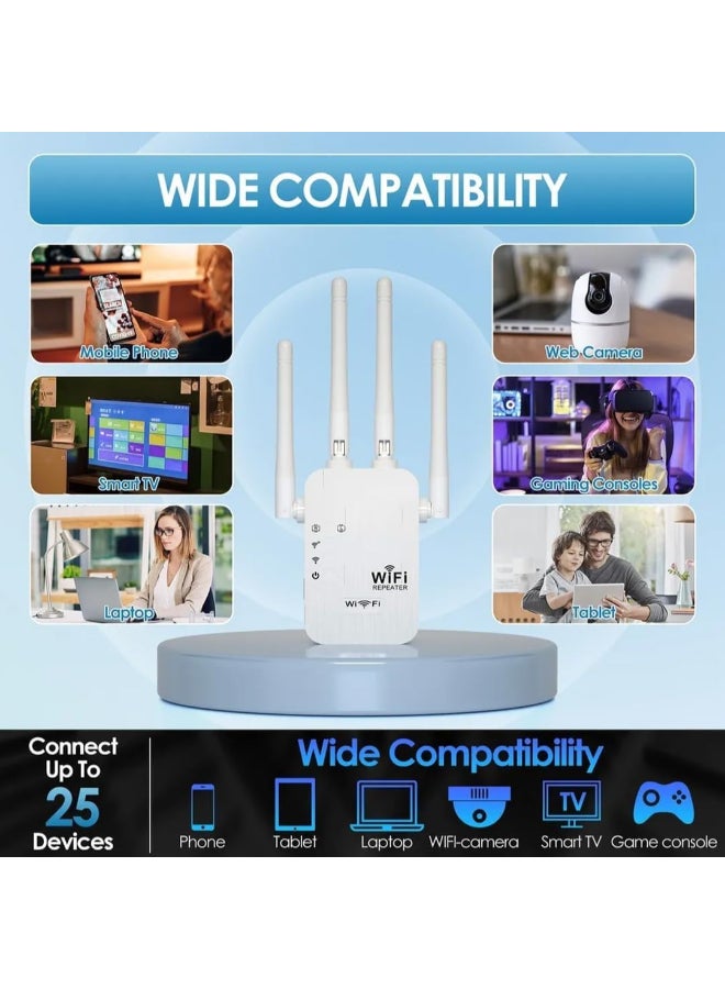 PunnkFunnk Renewed - Punnk Funnk WiFi Range Extender | Up to 300Mbps | Dual LAN Port WiFi Extender, Repeater, WiFi Signal Booster, Access Point | Easy Set-Up | Extends WiFi to Smart Home & Office (White) - Image 5