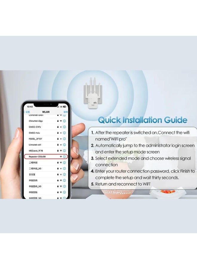 PunnkFunnk Renewed - Punnk Funnk WiFi Range Extender | Up to 300Mbps | Dual LAN Port WiFi Extender, Repeater, WiFi Signal Booster, Access Point | Easy Set-Up | Extends WiFi to Smart Home & Office (White) - Image 3