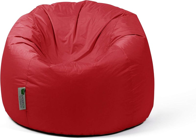 Ultra Soft Bean Bag Chair With Waterproof Fabric For Kids & Adults (Medium, Red)