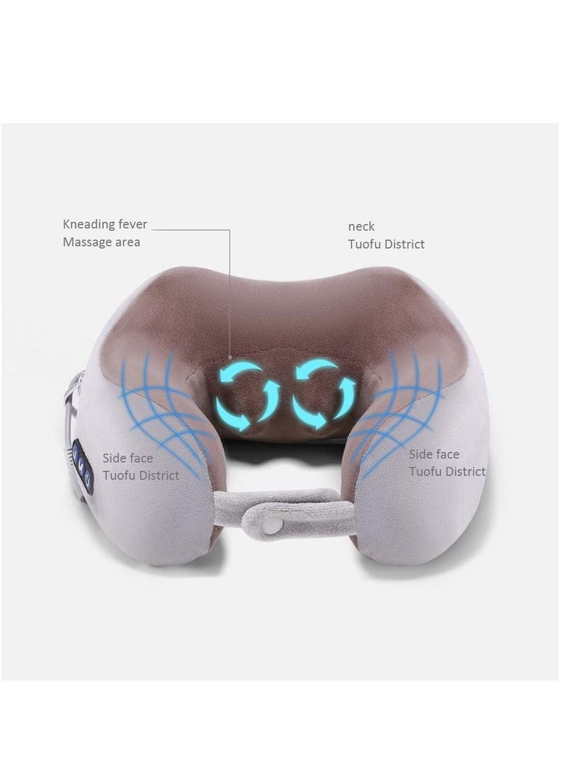 Generic Electric Travel Neck Massage Pillow, U-Shaped Memory Foam Kneading Head & Neck Support Pollow, For Pain Relief, For Airplane, Train, Bus  - Image 3