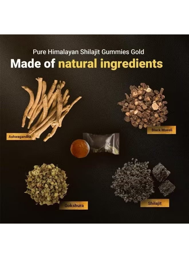 NOVA Himalayan Shilajit Gold Gummies with Ashwagandha u0026 Gokshura | 85+ Trace Minerals u0026 Fulvic Acid | Organic, Non-GMO Micronutrient Supplement for Men u0026 Women | 100% Pure u0026 Natural 60 Gummies - Image 4