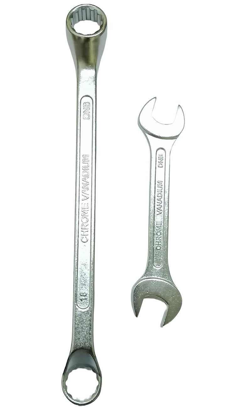 4 NEX Ring + DOE Spanners Heavy Duty, Hardened and Tempered, Chrome Vanadium Steel, Double Sided, Anti-Slip & Anti-Corrosion properties (18X19 MM) - Image 2