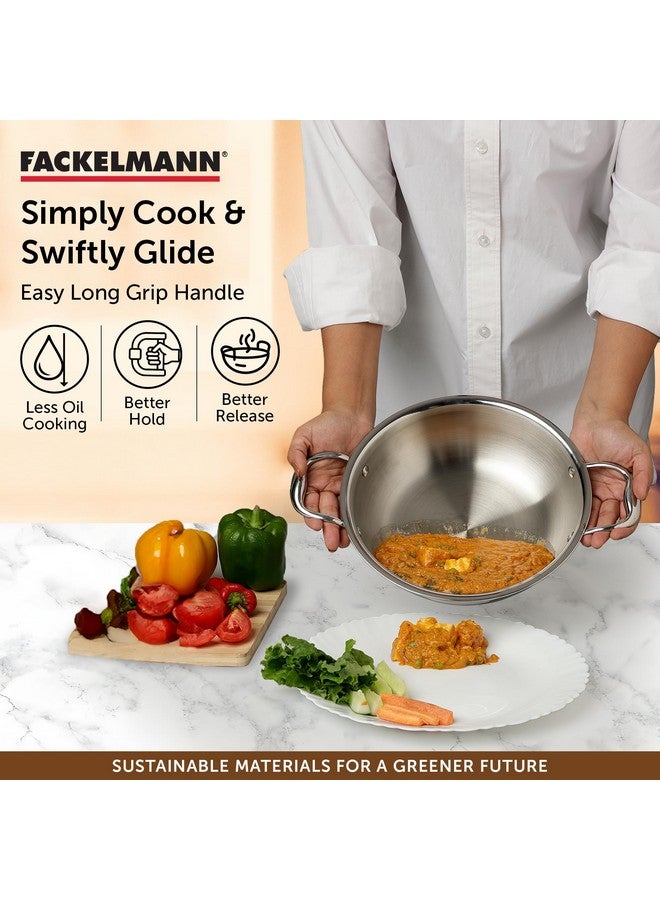 FACKELMANN فاكلمان قدر 4.5 لتر 30 سم، ثلاثي | جودة ألمانية | موفر للطاقة | غير سامة | أواني طهي متعددة الاستخدامات | صيانة سهلة | قدر ستانلس ستيل ثلاثي | قدر للطهي - Image 3