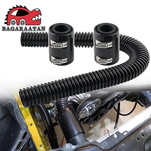 BAGARAATAN Universal 24" Flexible Radiator Hose Stainless Steel Universal Water Hoses Adapter Coolant Radiator Hose Kit Could be Used with 1-1/4", 1-1/2", 1-3/4" or 1-5/8" Radiator Necks (Black) - Image 2