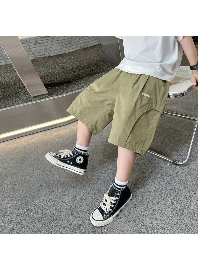 Trendy Children's Cargo Shorts Summer  New Korean Style Boys' Pants Stylish Mid-length Shorts For Older Kids Summer Wear