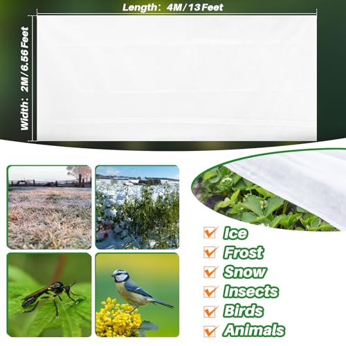 MAQIHAN Plant Cover - 6.5 ft x 13 ft Plant Covers Freeze Protection, Non-Woven Winter Freeze Protection, Reusable Floating Row Frost Blankets for Outdoor Garden, Frost Cloth for Cold Weather Snow - Image 2