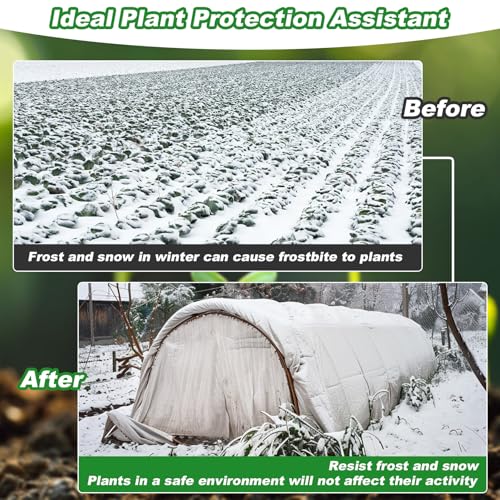 MAQIHAN Plant Cover - 6.5 ft x 13 ft Plant Covers Freeze Protection, Non-Woven Winter Freeze Protection, Reusable Floating Row Frost Blankets for Outdoor Garden, Frost Cloth for Cold Weather Snow - Image 4