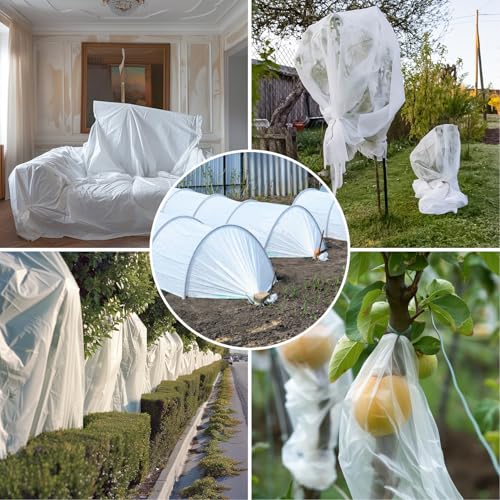 MAQIHAN Plant Cover - 6.5 ft x 13 ft Plant Covers Freeze Protection, Non-Woven Winter Freeze Protection, Reusable Floating Row Frost Blankets for Outdoor Garden, Frost Cloth for Cold Weather Snow - Image 5