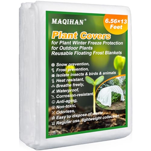 MAQIHAN Plant Cover - 6.5 ft x 13 ft Plant Covers Freeze Protection, Non-Woven Winter Freeze Protection, Reusable Floating Row Frost Blankets for Outdoor Garden, Frost Cloth for Cold Weather Snow - Image 1