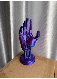 Cyberpunk Manipulator Handle Bracket 2077 Johnny Silver Hand Surrounding XBOX PS4/5 Handle Round Bottom Ornaments-Color:Blue Purple-Specifications:Left Hand Round Bottom