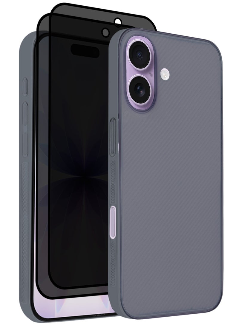 CATANES 3 Packs Case Cover for iPhone 17 - Sturdy Durable Ultra-Thin Case - Air Skin Line Design Transparent Back Cover -  Drop Protection Cover  with Two Privacy Screen Protectors - Midnight Blue - Image 1