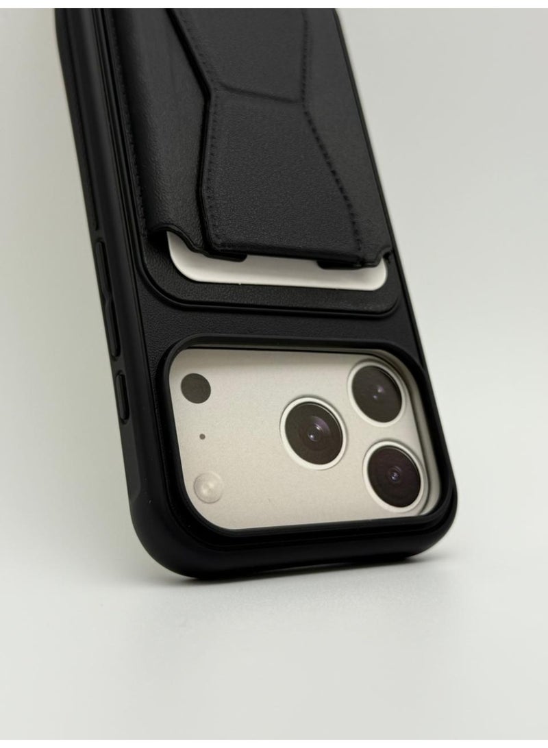 general Magnetic Leather Stand Wallet Case for iPhone 17 Pro – Foldable Kickstand Card Holder Protective Cover - Image 2