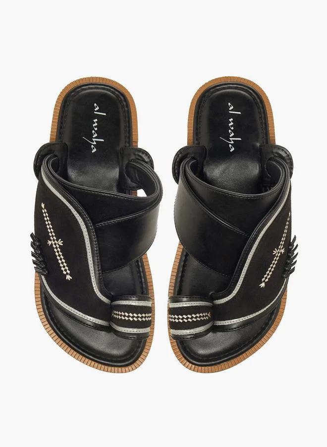 الواحة Boys Slip-On Leather Arabic Sandals