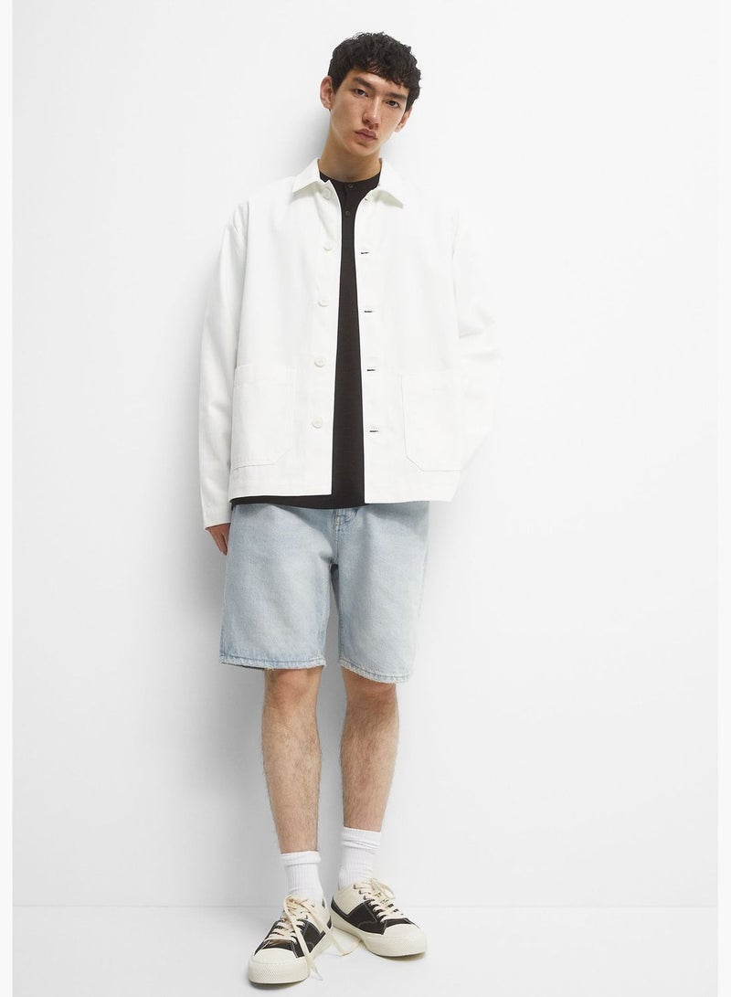 PULL&BEAR White utility worker jacket - Image 4