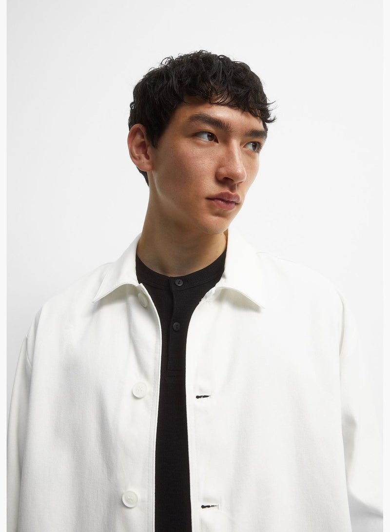 PULL&BEAR White utility worker jacket - Image 3