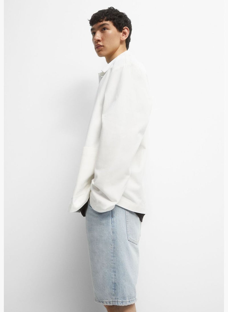 PULL&BEAR White utility worker jacket - Image 5