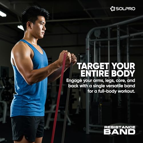 Solpro PowerFlex Lite Resistance Band for Men & Women | Heavy-Duty Latex Band for Strength, Stretching, Mobility, Rehab | Ideal for Home Gym, Crossfit, Yoga, Full-Body Workouts (Red) - Image 4