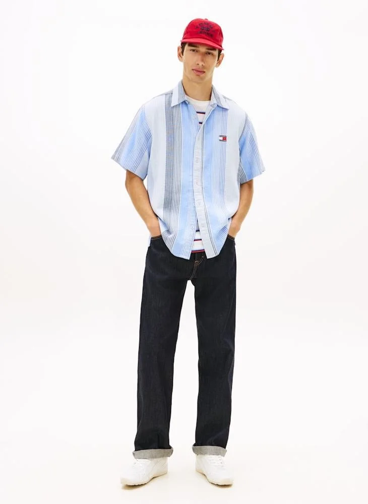 TOMMY JEANS  Relaxed Fit Stripe Short Sleeve Shirt for Men | Best Price UAE