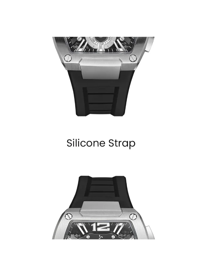 TORNADO Men's Silicone Multi Function Watch T23105-SSBB - 43x54 mm