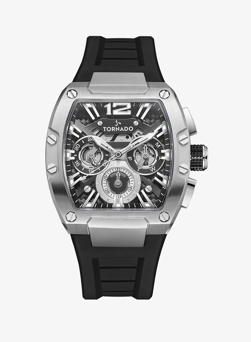 TORNADO Men's Silicone Multi Function Watch T23105-SSBB - 43x54 mm - Image 1