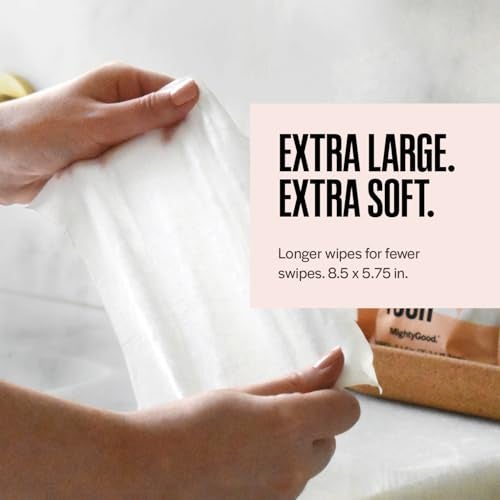 MightyGood. Wipe That Tush Flushable Wipes 6 Packs of 50 300 Total Extra Large Soft Hypoallergenic FragranceFree With Aloe Vitamin E SepticSafe - Image 5