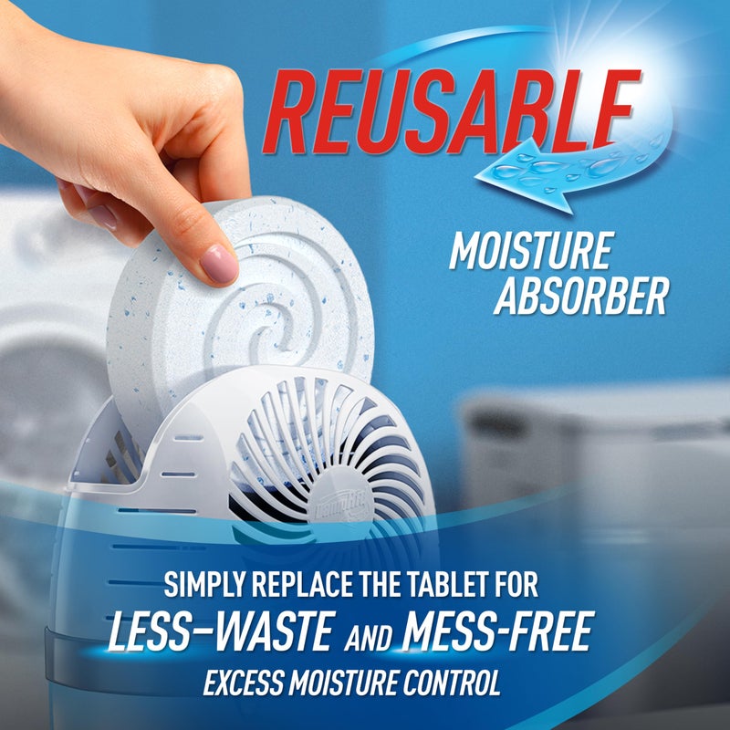 DampRid Reusable Moisture Absorber with 4 Drop-In Tablets, Fragrance Free, 15.8 oz., Attract and Trap Excess Moisture & Eliminate Musty Odors for Cleaner, Fresher Air - Image 3