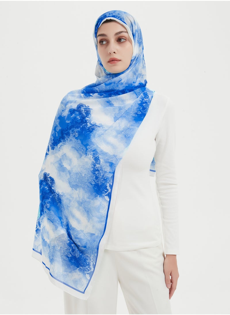 ShineShe Fashionable Chiffon Floral Print Long Scarf Headscarf  - Image 1