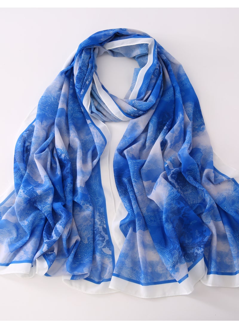 ShineShe Fashionable Chiffon Floral Print Long Scarf Headscarf  - Image 3