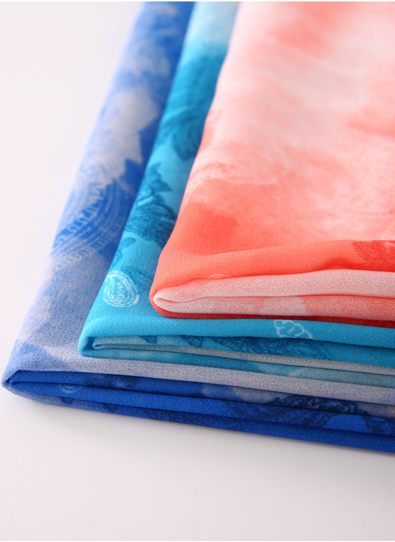 ShineShe Fashionable Chiffon Floral Print Long Scarf Headscarf  - Image 5