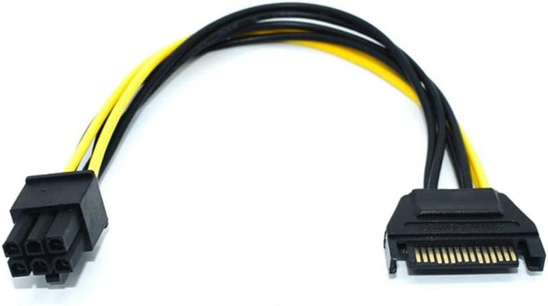 ELifeApply 3 Pack 15-Pin SATA Male to 6 Pin PCI-Express Female Video Card Power Adapter Cable - Image 4