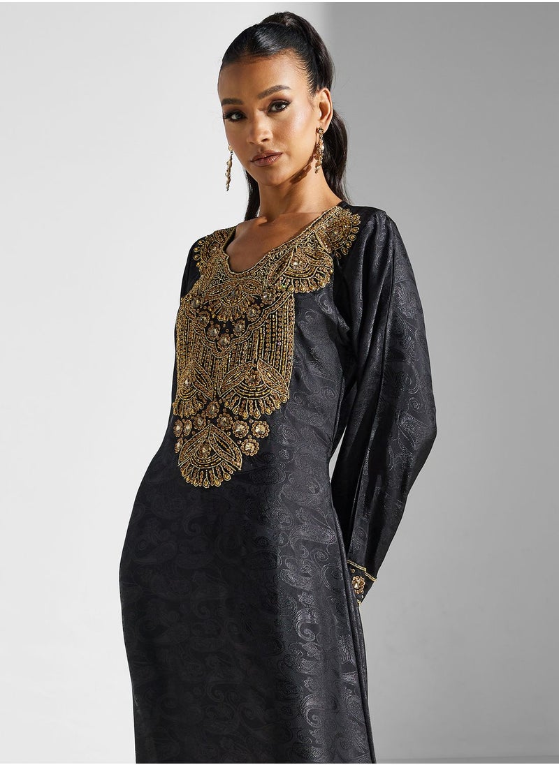 ARABIAN CLOSET - Embellished Embroidered Jalabiya - Image 1
