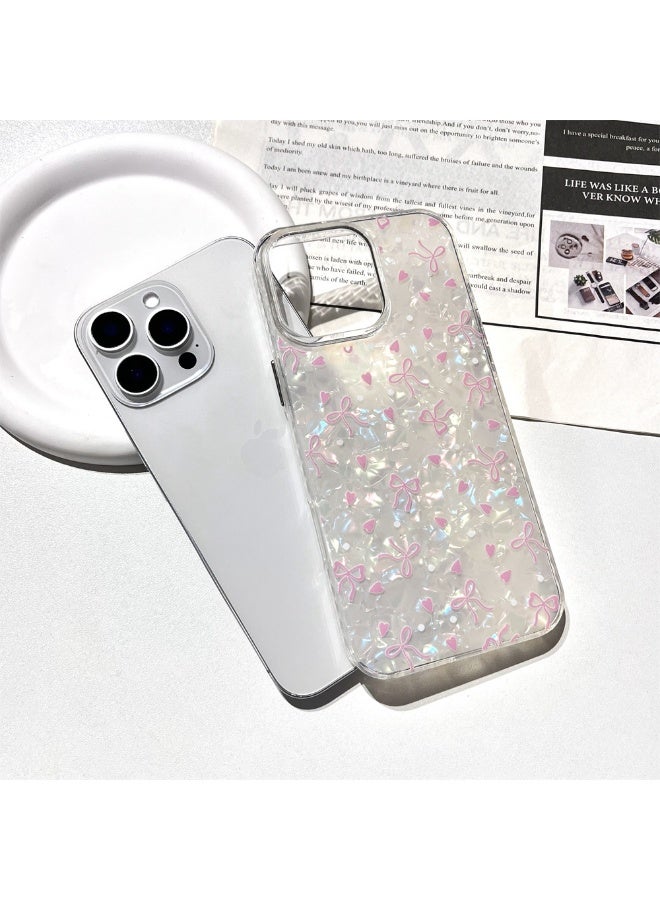 NIBEMINENT Shell Pattern Bow Love Heart Protective TPU Case Cover For iPhone 14 Pro Clear - Image 1