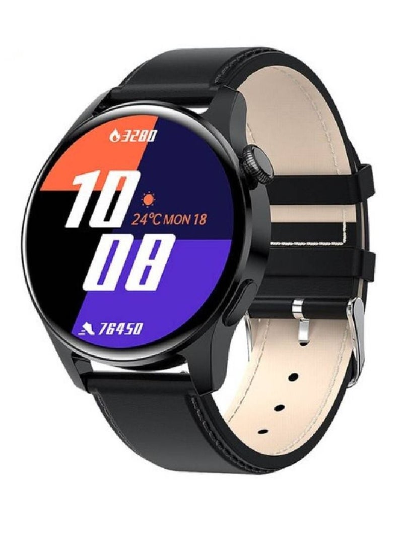 Blood Pressure Heart Rate Monitor IPS Waterproof Bluetooth Calling Smart Watch For Android And iOs Black