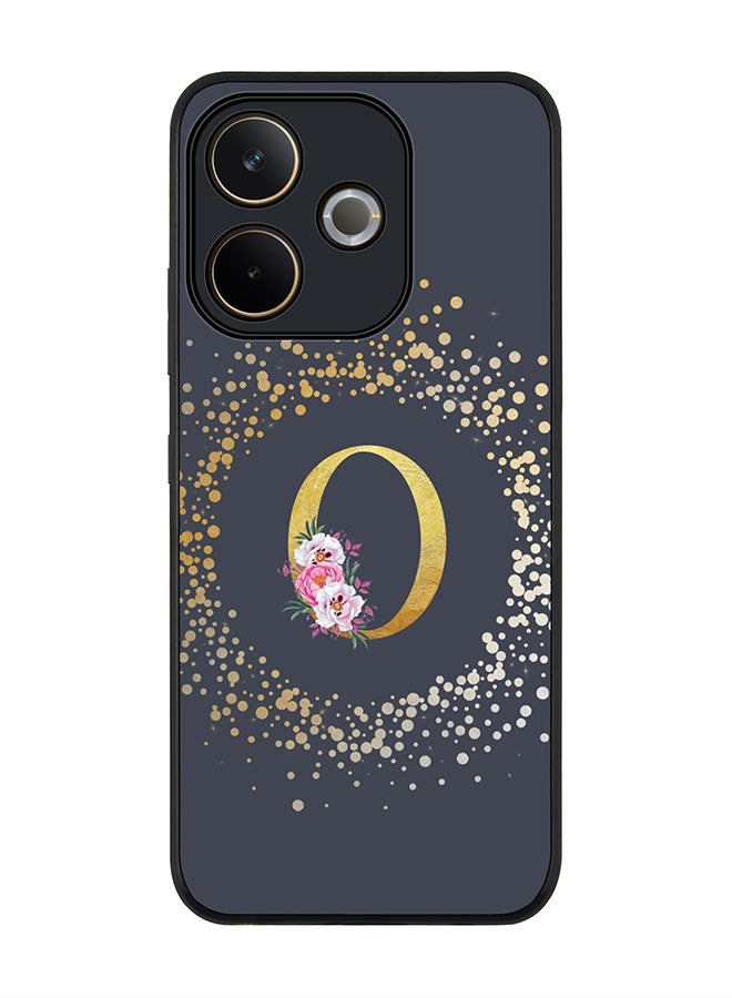 Stylizedd For Oppo A5 Pro 5G / A5 Pro 4G / 5G Case,Slim fit Camera Protection, Shockproof Thin Phone cover  - Custom Monogram Floral - O  (Grey ) - Image 1