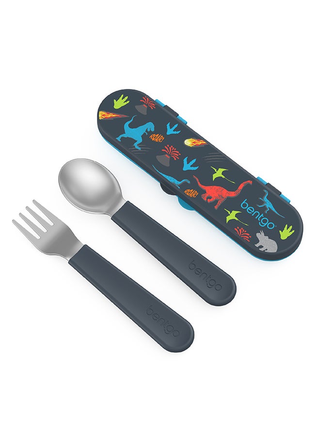Bentgo Kids Stainless Steel Utensils Set - Dino  - Image 1