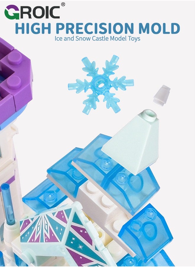 GROIC Princess Castle Block Set, Elsa Castle Model, 742 Pieces of Girls Palace House Castle Block Toys, Puzzle Building Set, STEM Building Toys, DIY Miniature Block Toys  - Image 3