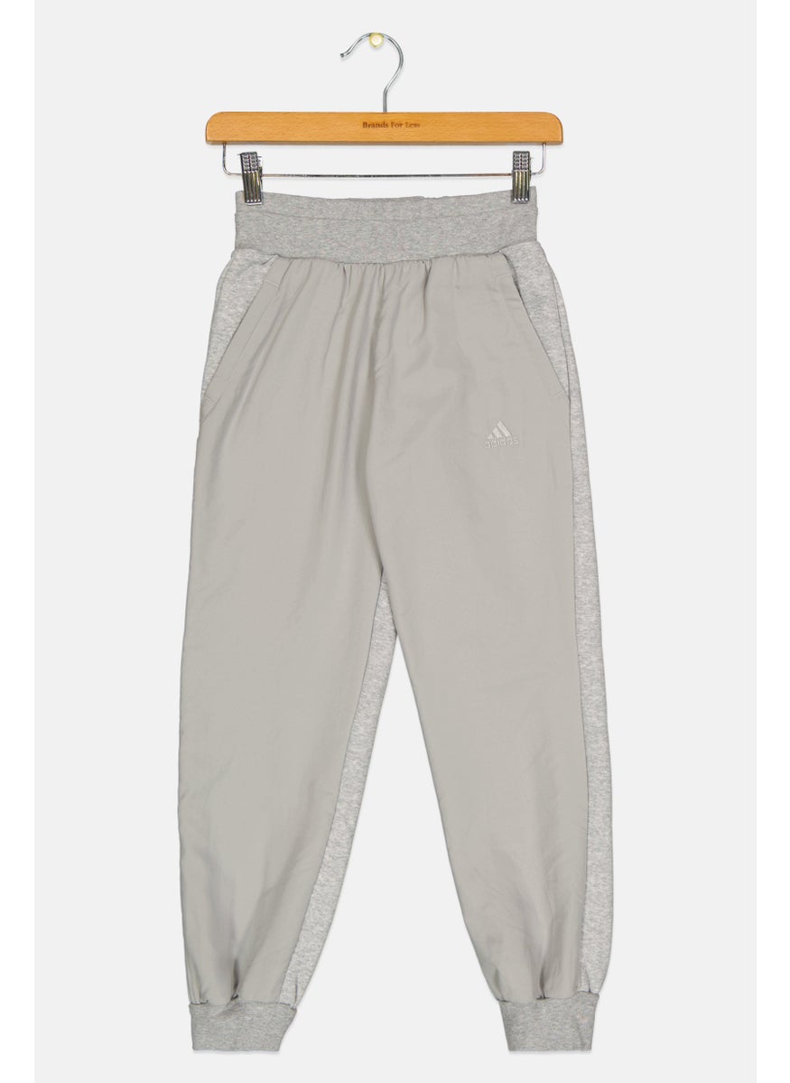 Adidas Kids Boy Brand Logo Outdoor Jogger Pants, Grey  - Image 1