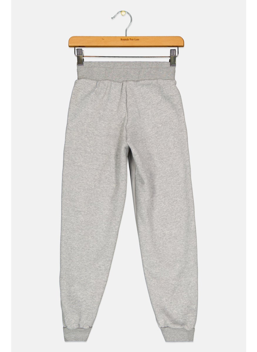 Adidas Kids Boy Brand Logo Outdoor Jogger Pants, Grey  - Image 2