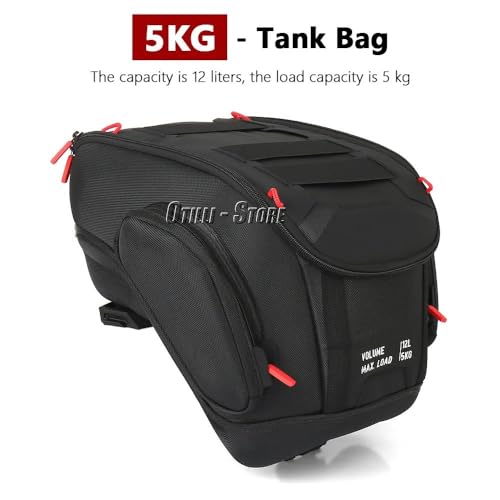 WALIPILUSI Motorcycle 12L Waterproof Fuel Tank Bag Fits for BMW R1300GS Adventure R1300 GS ADV 2024 2025 Front Portable Tool Backpack Black Nylon Travel Luggage Storage Bag Quick Lock Kit - Image 2