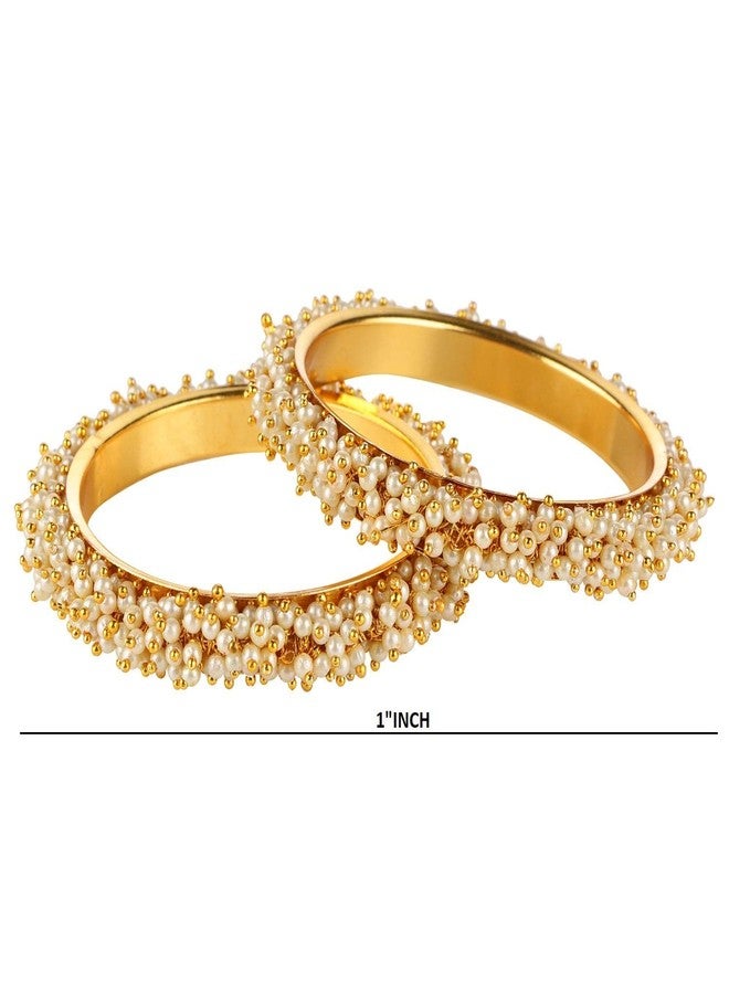 Efulgenz Fashion Jewelry Indian Bollywood Gold Tone Crystal Beaded Bracelets Bangle Set (2 Pieces) For Women, 2-6, Alloy - Image 5