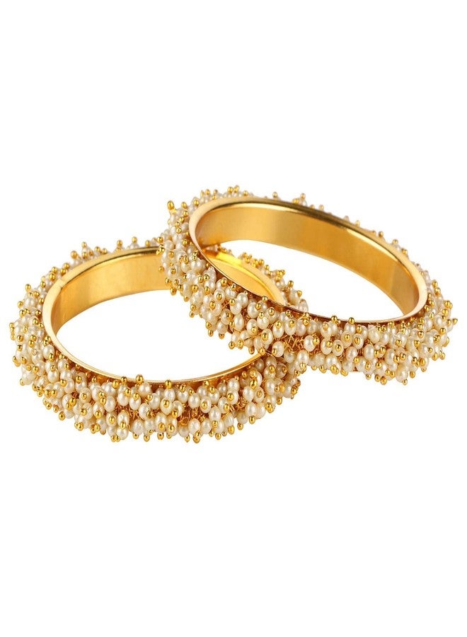 Efulgenz Fashion Jewelry Indian Bollywood Gold Tone Crystal Beaded Bracelets Bangle Set (2 Pieces) For Women, 2-6, Alloy - Image 1