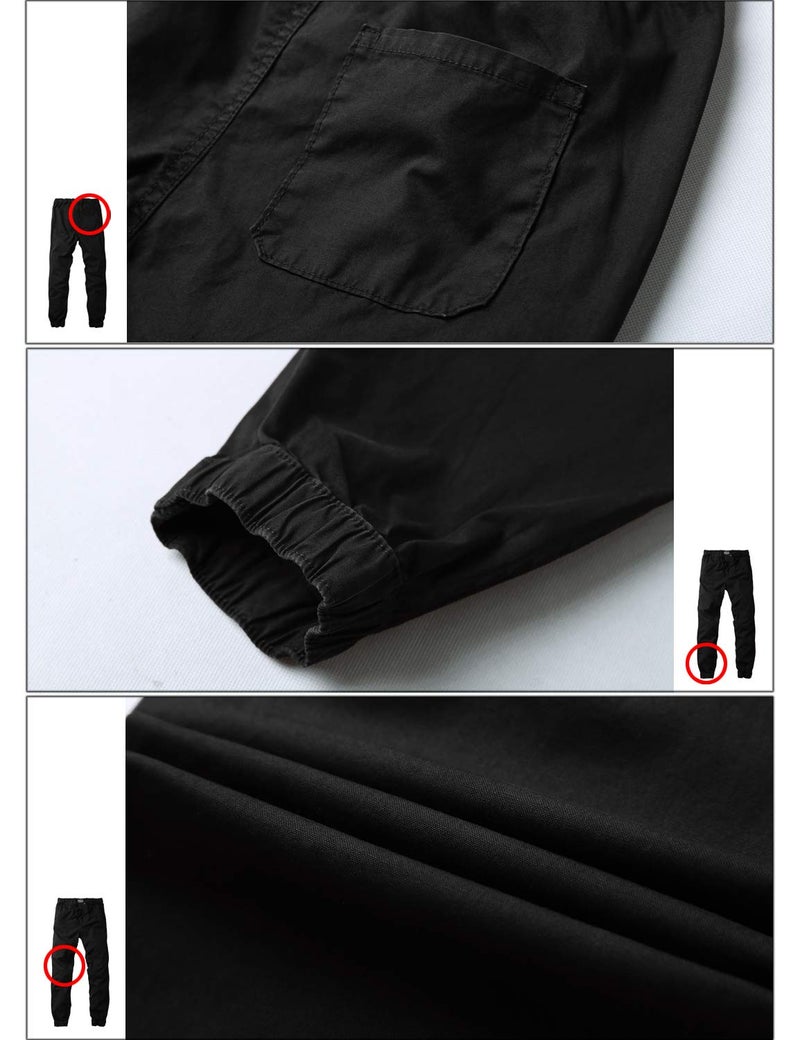 Match Men's Loose Fit Chino Washed Jogger Pant (29, 6535 Black) - Image 5