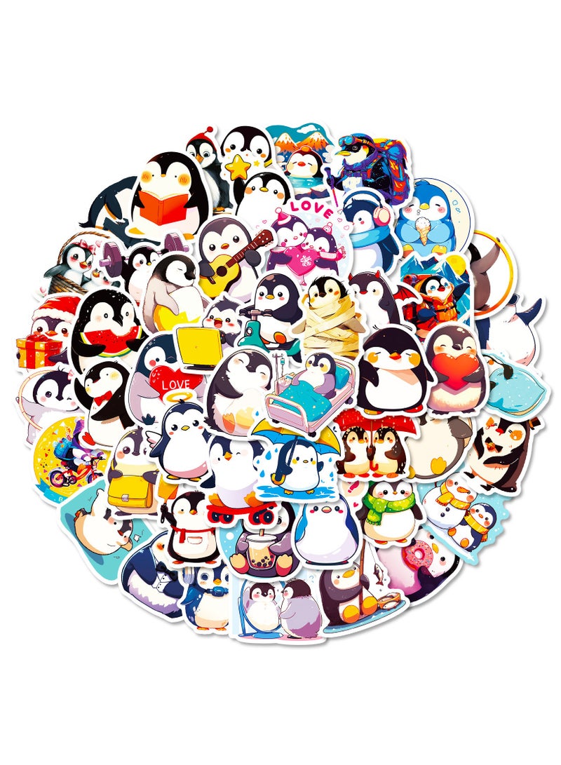 Penguins Stickers 50 Pcs Waterproof Vinyl Stickers for Water Bottles Stickers Pack for Kids Cute Stickers for School Students Laptop Kids Friendly - Image 1