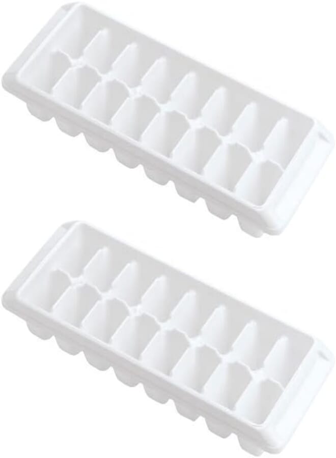 Kitch Ice Tray Easy Release White Ice Cube Trays, 16 Cube (Pack of 2)