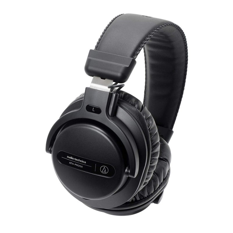audio-technica سماعات أوديو تكنيكا ATHPRO5XBK الاحترافية فوق الأذن مغلقة الخلفية الديناميكية لمراقبة الدي جي باللون الأسود