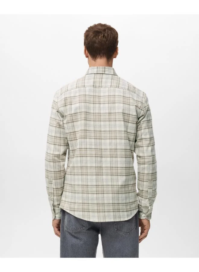 Mango Man  100% cotton flannel checkered shirt for Men | Best Price UAE
