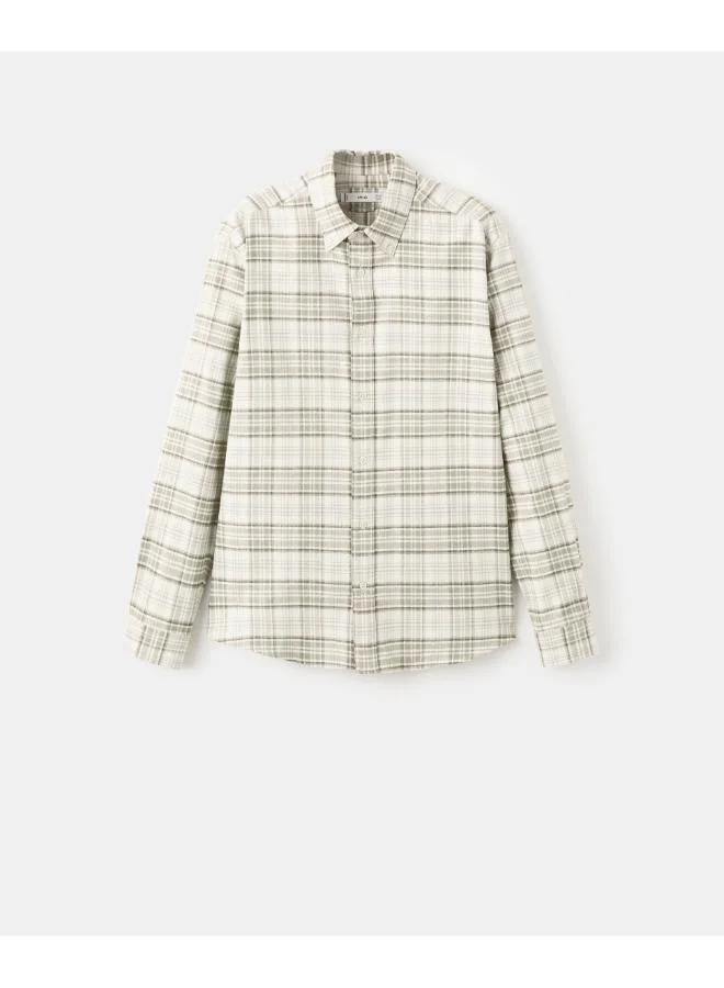 Mango Man  100% cotton flannel checkered shirt for Men | Best Price UAE