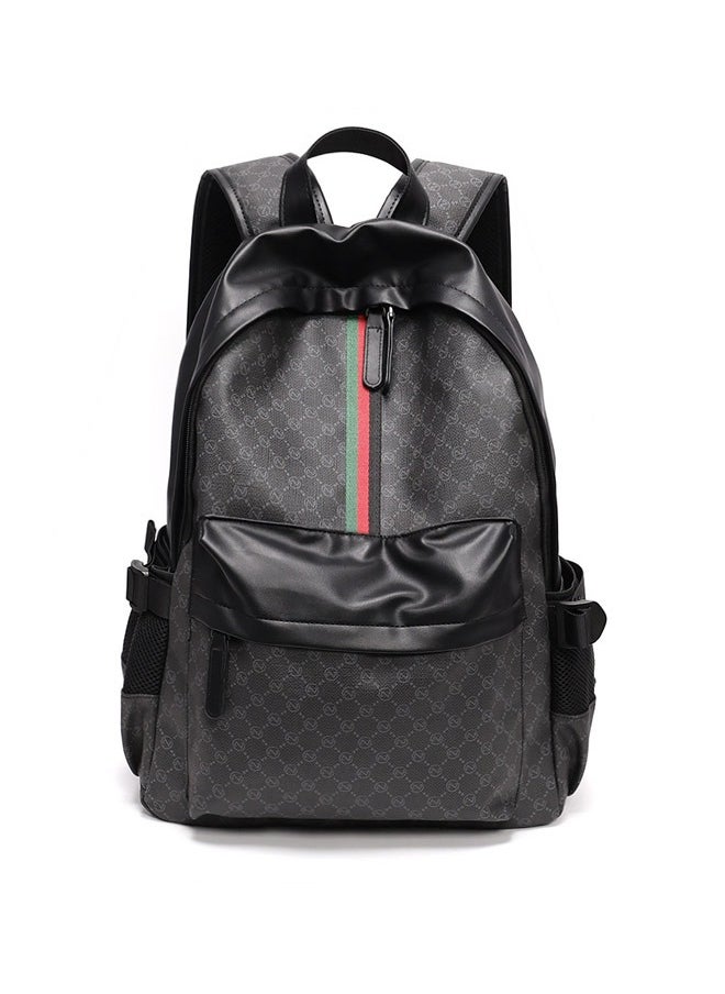 Generic Leather Laptop Backpack for Men Women, School College Bookbag Casual Travel Daypack  - Image 1
