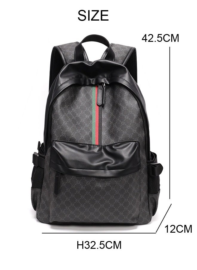 Generic Leather Laptop Backpack for Men Women, School College Bookbag Casual Travel Daypack  - Image 2
